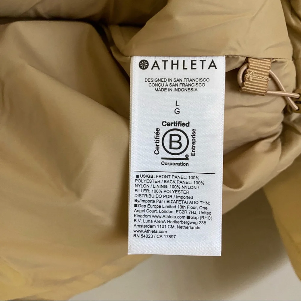 ATHLETA Tan Quilted Fleece Hybrid Sherpa Jacket - NEW - LARGE - Picture 9 of 13